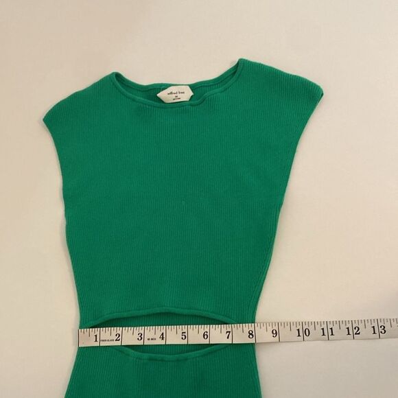 Aritzia Wilfred Cut Out Knit Mini Dress Kelly Green Size 2XS - Picture 11 of 13